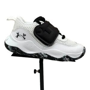 Under Armour Lockdown Youth Boy's Leather Basketball Shoes Size 3Y White/Black